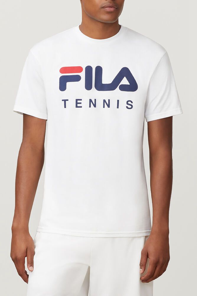 Tricou Fila Barbati Albi Tennis FMWR-68749